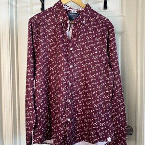 Heritage Collection Maroon Floral Button-Up – 4-Way Stretch – Men’s XL